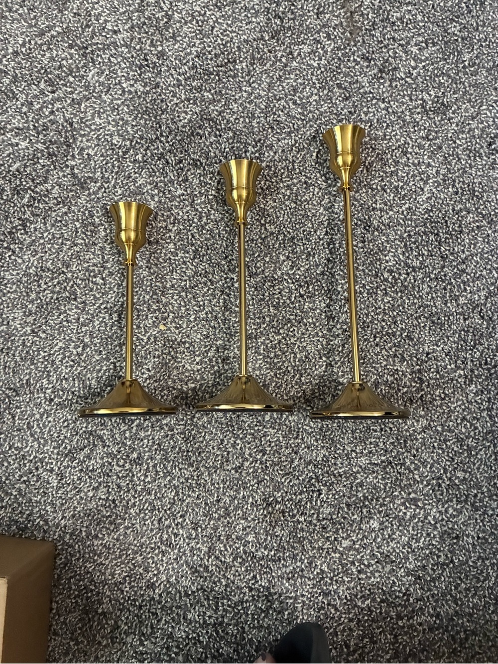 Brass Finish Tulip Candle Holders - Set of 3